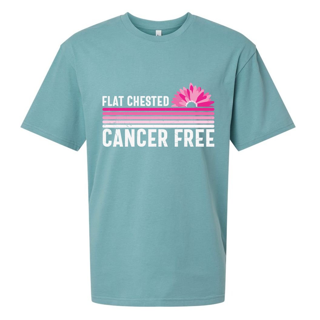 Flat Chested Cancer Free Sunflower Breast Cancer Sueded Cloud Jersey T-Shirt
