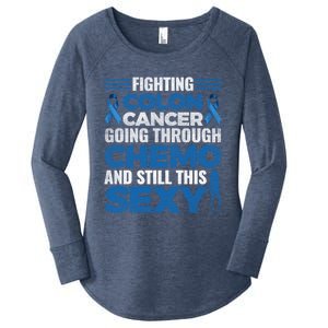 Fun Colon Cancer Awareness Colonoscopy Warrior Survivor Gift Women's Perfect Tri Tunic Long Sleeve Shirt