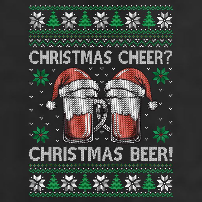 Funny Christmas Cheer Christmas Beer Ugly Sweater 7 Panel Mesh Trucker Snapback Hat