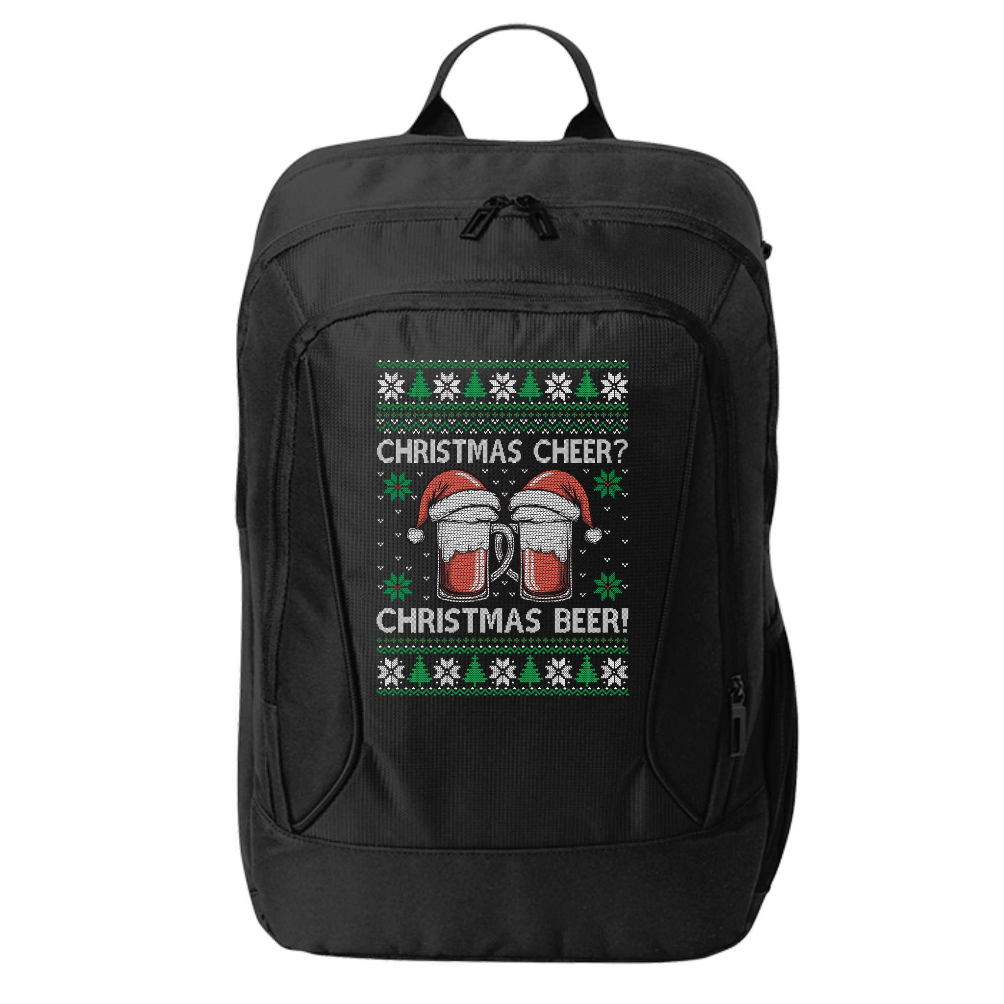 Funny Christmas Cheer Christmas Beer Ugly Sweater City Backpack