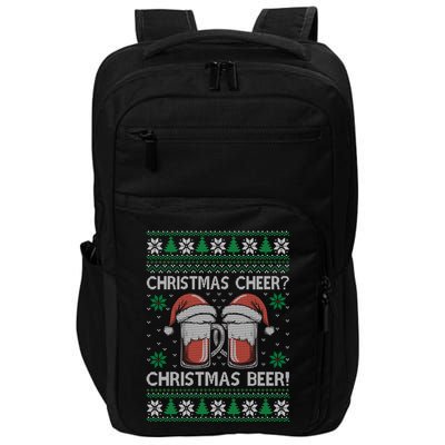 Funny Christmas Cheer Christmas Beer Ugly Sweater Impact Tech Backpack