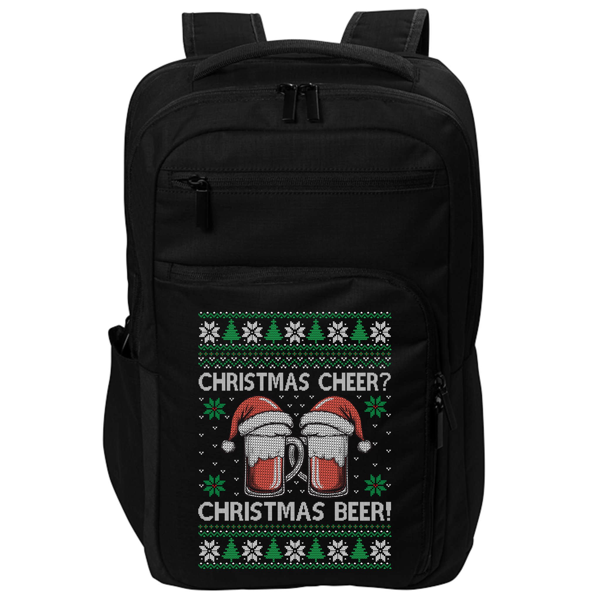 Funny Christmas Cheer Christmas Beer Ugly Sweater Impact Tech Backpack