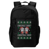 Funny Christmas Cheer Christmas Beer Ugly Sweater Backpack