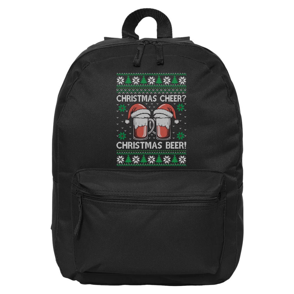 Funny Christmas Cheer Christmas Beer Ugly Sweater 16 in Basic Backpack