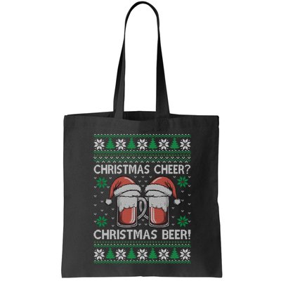Funny Christmas Cheer Christmas Beer Ugly Sweater Bag