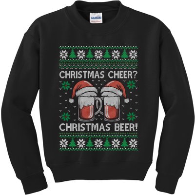 Funny Christmas Cheer Christmas Beer Ugly Sweater Kids Sweatshirt