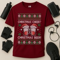 Funny Christmas Cheer Christmas Beer Ugly Sweater Performance Shirt