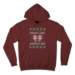 Funny Christmas Cheer Christmas Beer Ugly Sweater Hoodie