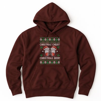 Funny Christmas Cheer Christmas Beer Ugly Sweater Hoodie