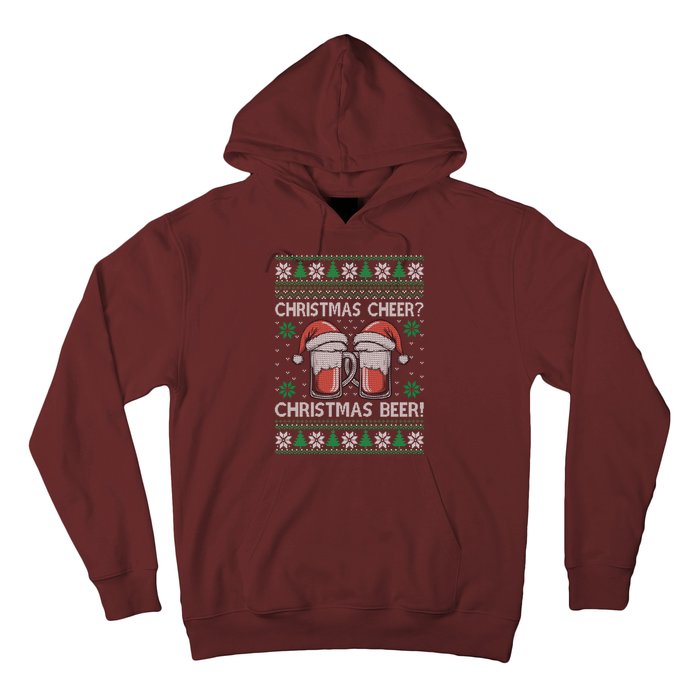 Funny Christmas Cheer Christmas Beer Ugly Sweater Hoodie