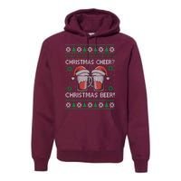 Funny Christmas Cheer Christmas Beer Ugly Sweater Premium Hoodie