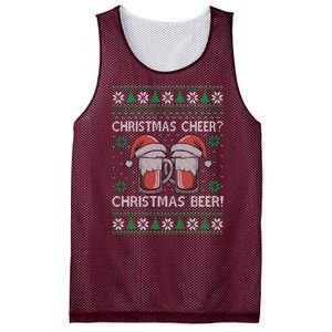 Funny Christmas Cheer Christmas Beer Ugly Sweater Mesh Reversible Basketball Jersey Tank