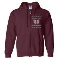 Funny Christmas Cheer Christmas Beer Ugly Sweater Full Zip Hoodie