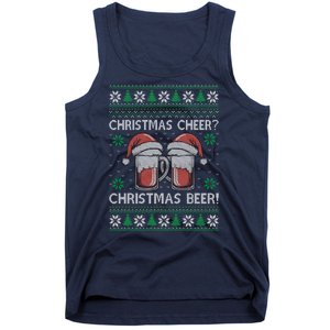 Funny Christmas Cheer Christmas Beer Ugly Sweater Tank Top