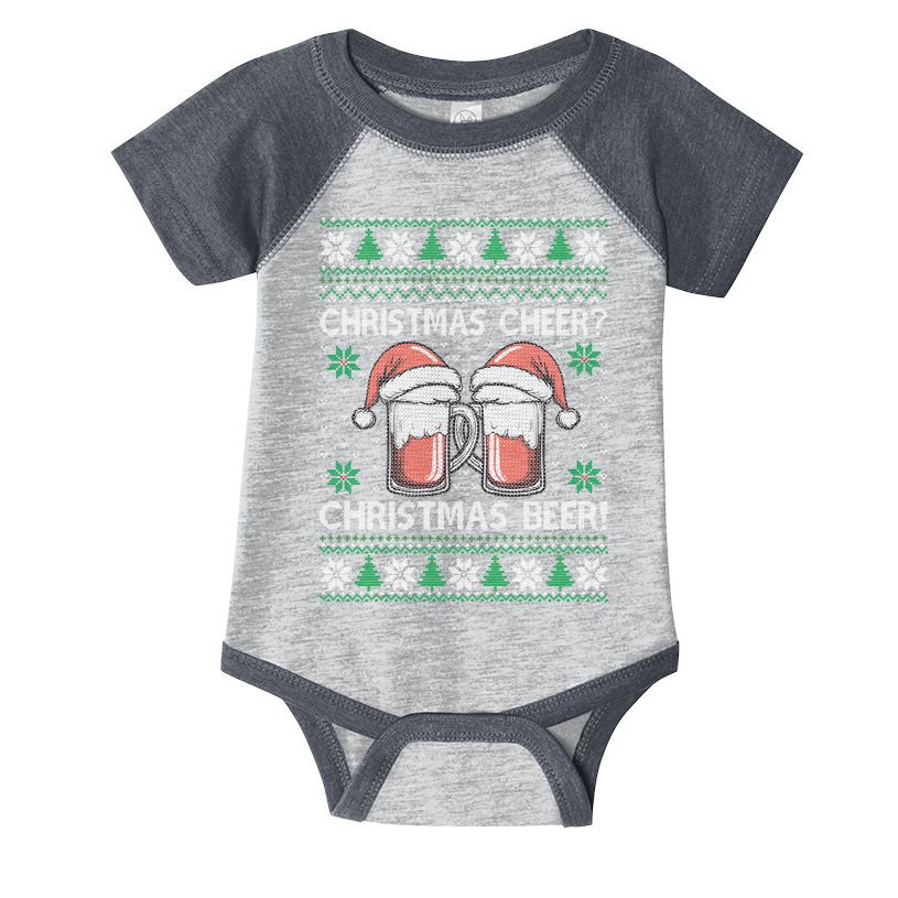 Funny Christmas Cheer Christmas Beer Ugly Sweater Infant Baby Jersey Bodysuit