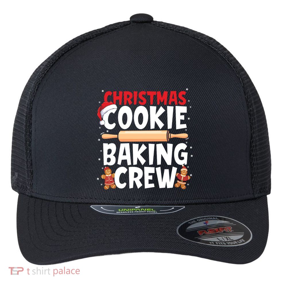 Funny Christmas Cookie Baking Crew Matching Pajamas Family Gift Flexfit Unipanel Trucker Cap