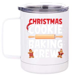 Funny Christmas Cookie Baking Crew Matching Pajamas Family Gift 12 oz Stainless Steel Tumbler Cup