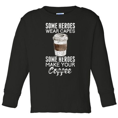 Funny Coffeemaker Coffee Lover Gift Idea Barista Toddler Long Sleeve Shirt