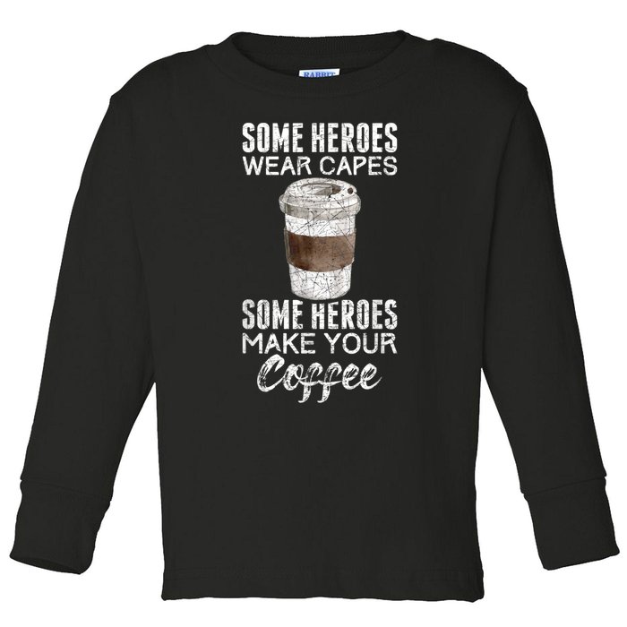 Funny Coffeemaker Coffee Lover Gift Idea Barista Toddler Long Sleeve Shirt