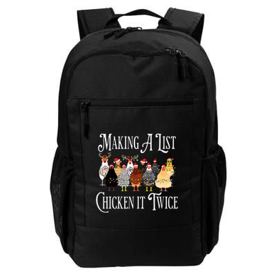 Funny Chicken Christmas Making A List Chicken It Twice Daily Commute Backpack