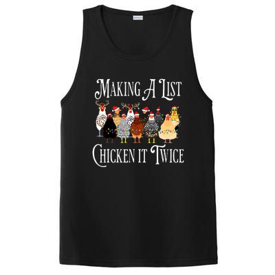 Funny Chicken Christmas Making A List Chicken It Twice PosiCharge Competitor Tank