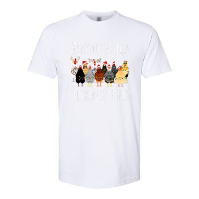 Funny Chicken Christmas Making A List Chicken It Twice Softstyle CVC T-Shirt