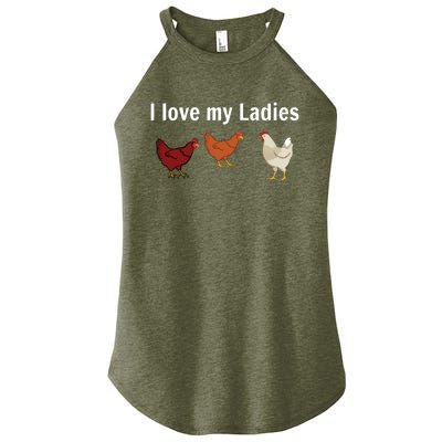 Funny Chicken Chicken Farmers I Love My Ladies Women’s Perfect Tri Rocker Tank