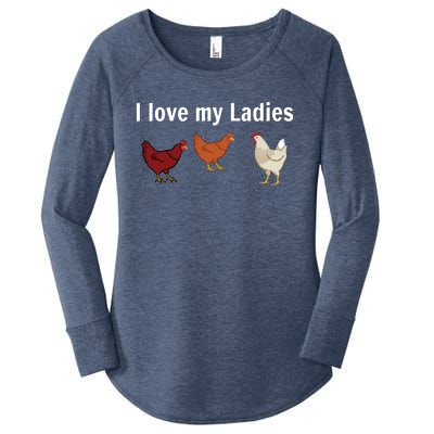 Funny Chicken Chicken Farmers I Love My Ladies Women's Perfect Tri Tunic Long Sleeve Shirt