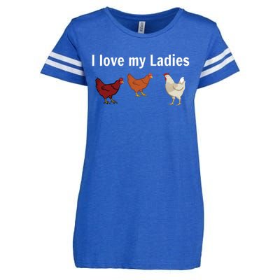 Funny Chicken Chicken Farmers I Love My Ladies Enza Ladies Jersey Football T-Shirt