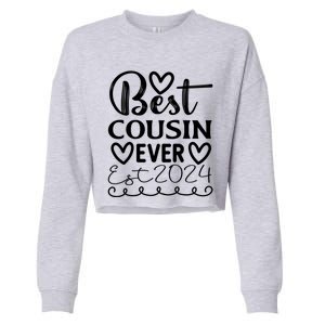 Funny Cousin Crew Matching Fam Best Cousin Since 2024 Family Gift Cropped Pullover Crew