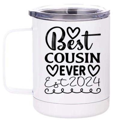 Funny Cousin Crew Matching Fam Best Cousin Since 2024 Family Gift 12 oz Stainless Steel Tumbler Cup