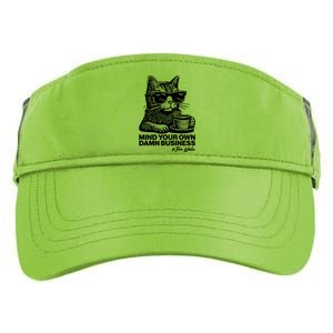 Funny Coffee Cat Mind Your Own Damn Business #Tim Walz 2024 Election Adult Drive Performance Visor