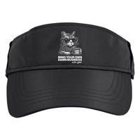 Funny Coffee Cat Mind Your Own Damn Business #Tim Walz 2024 Election Adult Drive Performance Visor