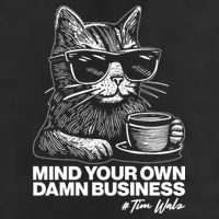 Funny Coffee Cat Mind Your Own Damn Business #Tim Walz 2024 Election 25L Jumbo Tote