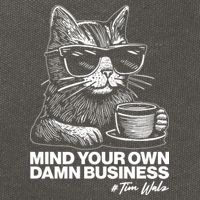Funny Coffee Cat Mind Your Own Damn Business #Tim Walz 2024 Election Cotton Canvas Backpack