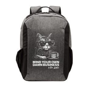 Funny Coffee Cat Mind Your Own Damn Business #Tim Walz 2024 Election Vector Backpack