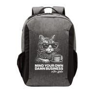 Funny Coffee Cat Mind Your Own Damn Business #Tim Walz 2024 Election Vector Backpack