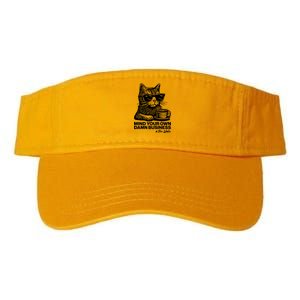 Funny Coffee Cat Mind Your Own Damn Business #Tim Walz 2024 Election Valucap Bio-Washed Visor