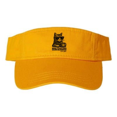 Funny Coffee Cat Mind Your Own Damn Business #Tim Walz 2024 Election Visor