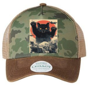 Funny Catzilla Cat Monster Cat Meowzilla Ukiyoe Catzilla Legacy Tie Dye Trucker Hat