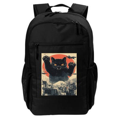 Funny Catzilla Cat Monster Cat Meowzilla Ukiyoe Catzilla Daily Commute Backpack