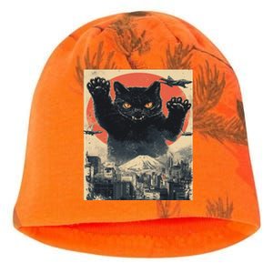 Funny Catzilla Cat Monster Cat Meowzilla Ukiyoe Catzilla Kati - Camo Knit Beanie