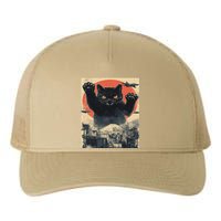 Funny Catzilla Cat Monster Cat Meowzilla Ukiyoe Catzilla Yupoong Adult 5-Panel Trucker Hat