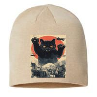 Funny Catzilla Cat Monster Cat Meowzilla Ukiyoe Catzilla Sustainable Beanie