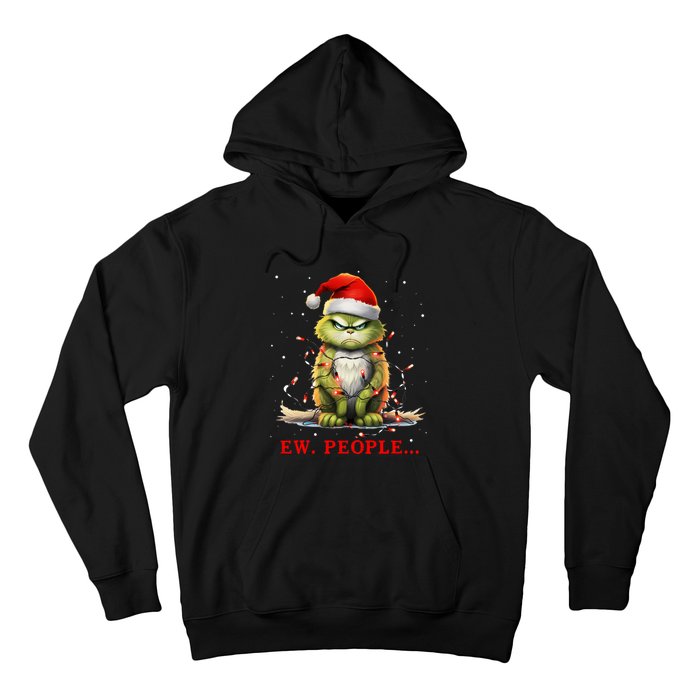 Funny Christmas Cat Ew People Meowy Cat Lovers Hoodie