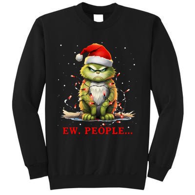 Funny Christmas Cat Ew People Meowy Cat Lovers Sweatshirt