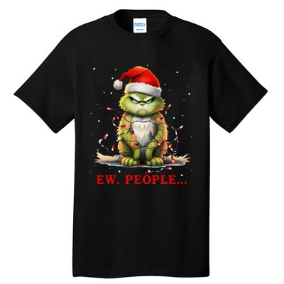 Funny Christmas Cat Ew People Meowy Cat Lovers Tall T-Shirt