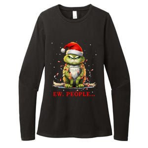 Funny Christmas Cat Ew People Meowy Cat Lovers Womens CVC Long Sleeve Shirt