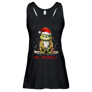 Funny Christmas Cat Ew People Meowy Cat Lovers Ladies Essential Flowy Tank