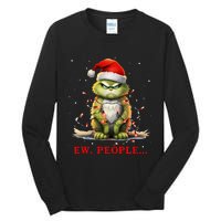 Funny Christmas Cat Ew People Meowy Cat Lovers Tall Long Sleeve T-Shirt